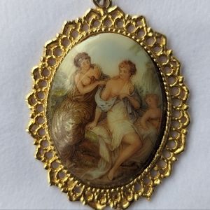 Grecian Scene Pendant 1970s